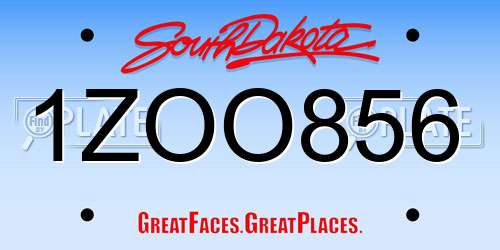 1ZOO856 South Dakota License Plate