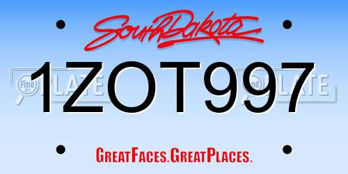 1ZOT997 South Dakota License Plate