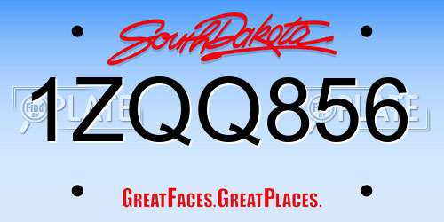 1ZQQ856 South Dakota License Plate