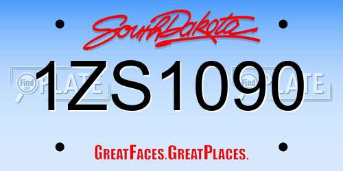 1ZS1090 South Dakota License Plate