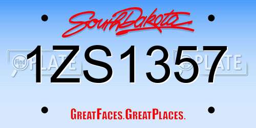 1ZS1357 South Dakota License Plate