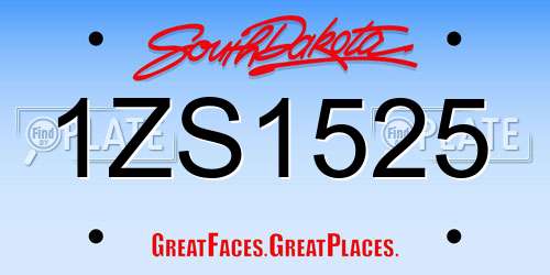 1ZS1525 South Dakota License Plate