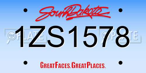 1ZS1578 South Dakota License Plate