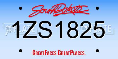 1ZS1825 South Dakota License Plate