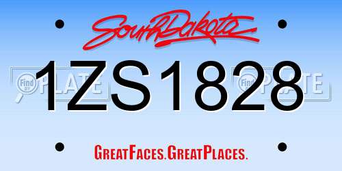 1ZS1828 South Dakota License Plate