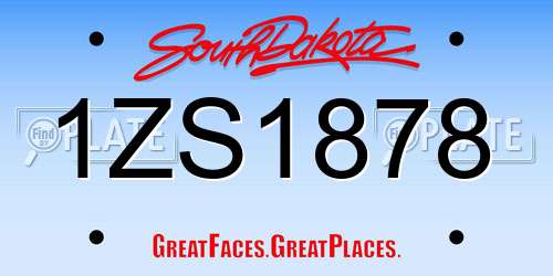 1ZS1878 South Dakota License Plate
