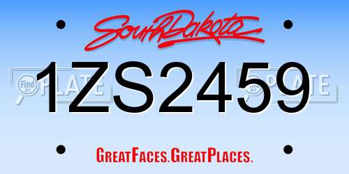 1ZS2459 South Dakota License Plate