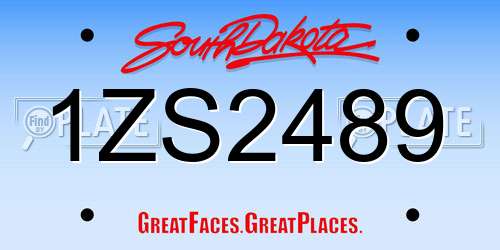 1ZS2489 South Dakota License Plate