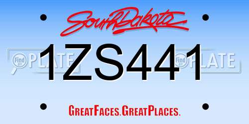 1ZS441 South Dakota License Plate