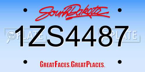 1ZS4487 South Dakota License Plate