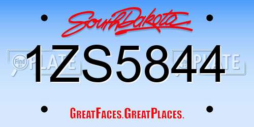 1ZS5844 South Dakota License Plate