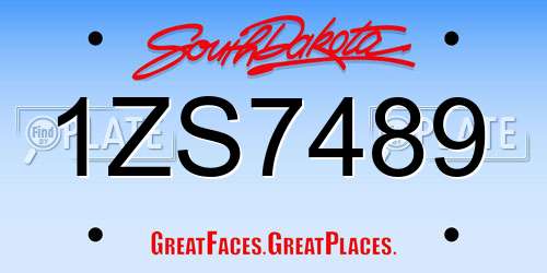 1ZS7489 South Dakota License Plate