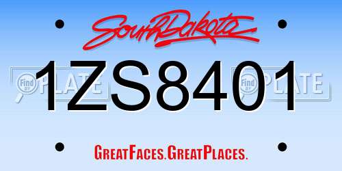 1ZS8401 South Dakota License Plate