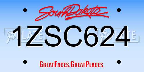 1ZSC624 South Dakota License Plate