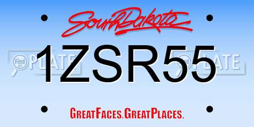 1ZSR55 South Dakota License Plate