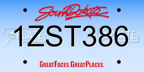 1ZST386 South Dakota License Plate