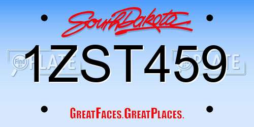 1ZST459 South Dakota License Plate