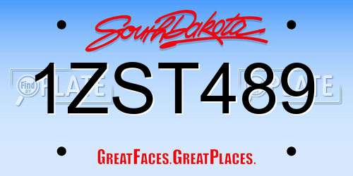 1ZST489 South Dakota License Plate
