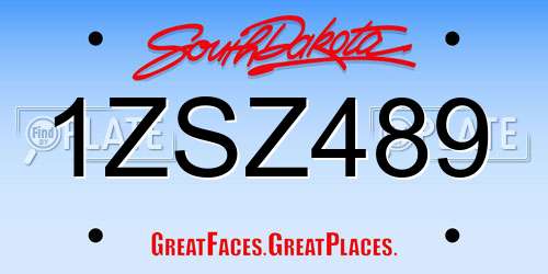 1ZSZ489 South Dakota License Plate
