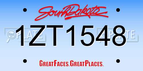 1ZT1548 South Dakota License Plate