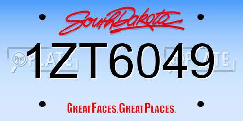 1ZT6049 South Dakota License Plate