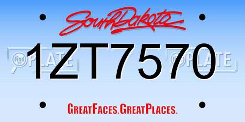 1ZT7570 South Dakota License Plate
