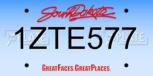 1ZTE577 South Dakota License Plate