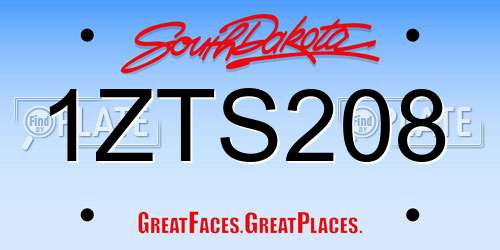 1ZTS208 South Dakota License Plate