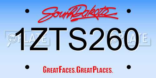 1ZTS260 South Dakota License Plate