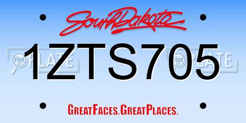 1ZTS705 South Dakota License Plate