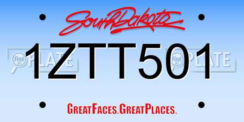 1ZTT501 South Dakota License Plate