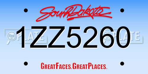 1ZZ5260 South Dakota License Plate