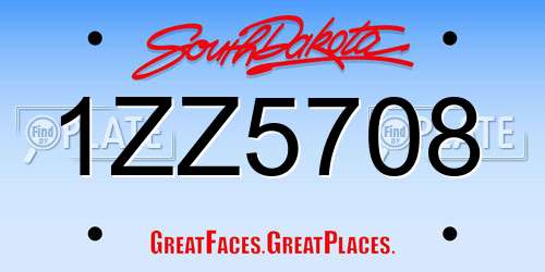 1ZZ5708 South Dakota License Plate