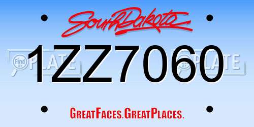 1ZZ7060 South Dakota License Plate