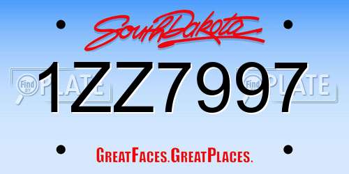 1ZZ7997 South Dakota License Plate