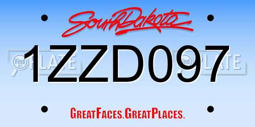 1ZZD097 South Dakota License Plate