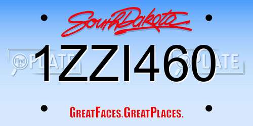 1ZZI460 South Dakota License Plate