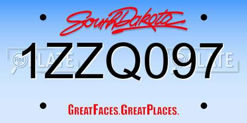 1ZZQ097 South Dakota License Plate
