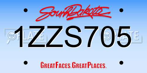 1ZZS705 South Dakota License Plate