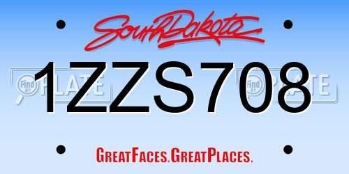 1ZZS708 South Dakota License Plate