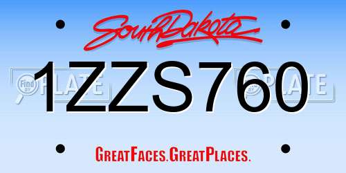 1ZZS760 South Dakota License Plate