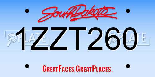 1ZZT260 South Dakota License Plate
