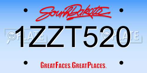 1ZZT520 South Dakota License Plate