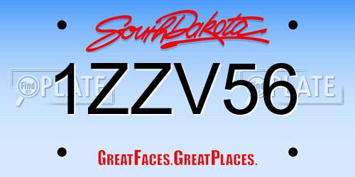 1ZZV56 South Dakota License Plate