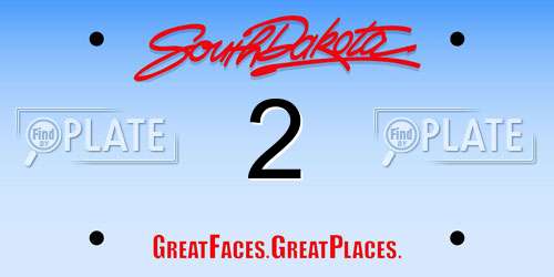 2 South Dakota License Plate