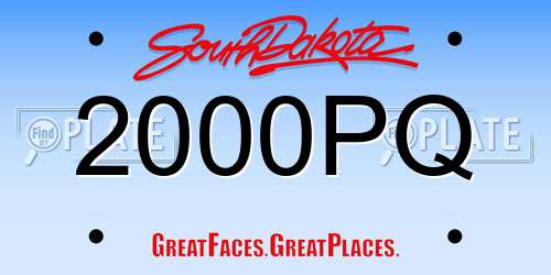 2000PQ South Dakota License Plate