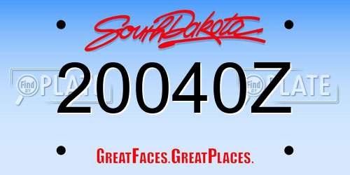 20040Z South Dakota License Plate