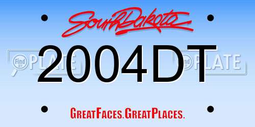2004DT South Dakota License Plate