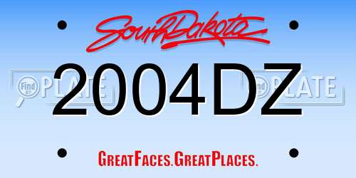 2004DZ South Dakota License Plate