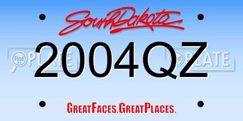 2004QZ South Dakota License Plate